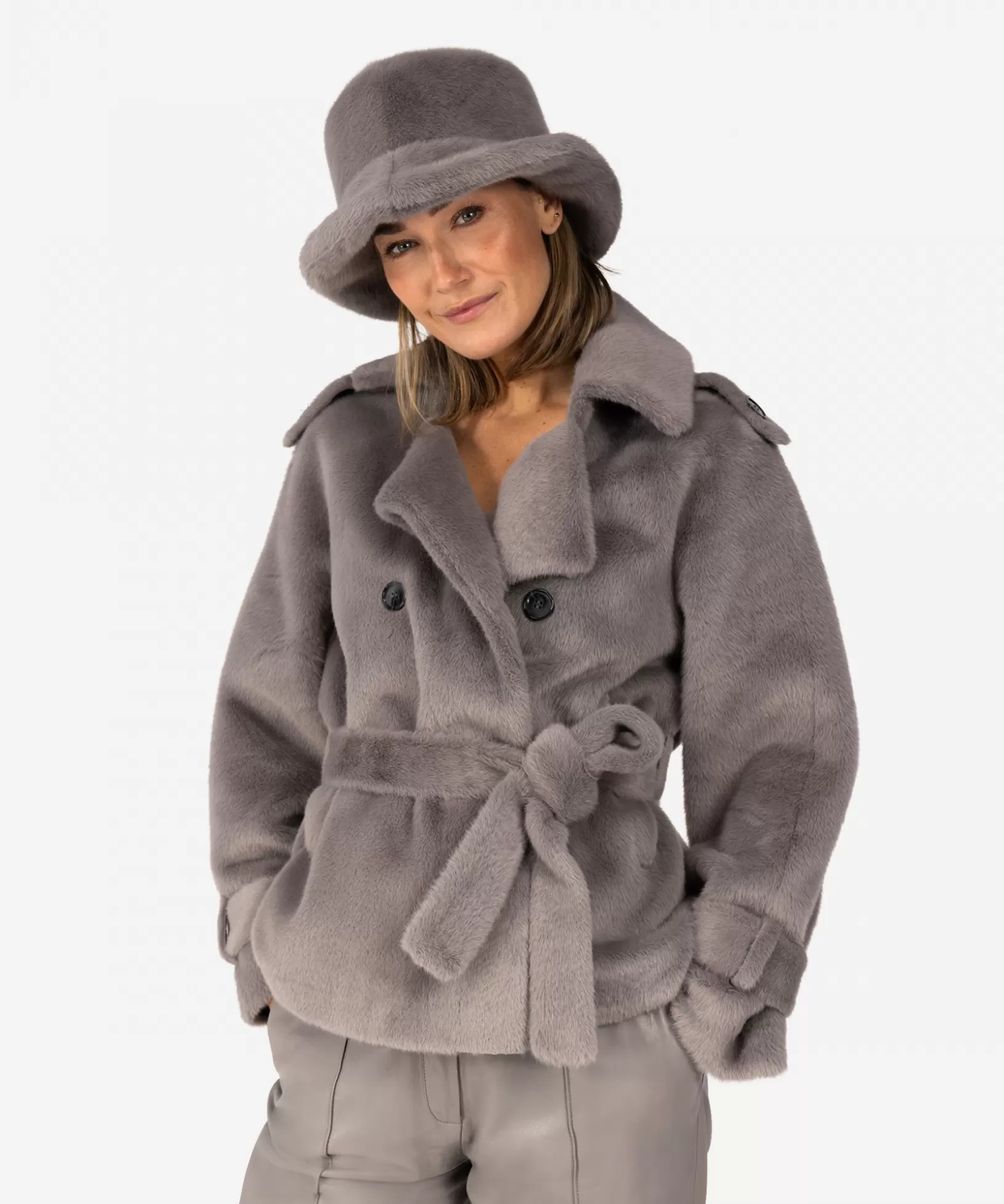 IBANA Hoeden En Petten<Bucket hat - Fur | Classic Grey