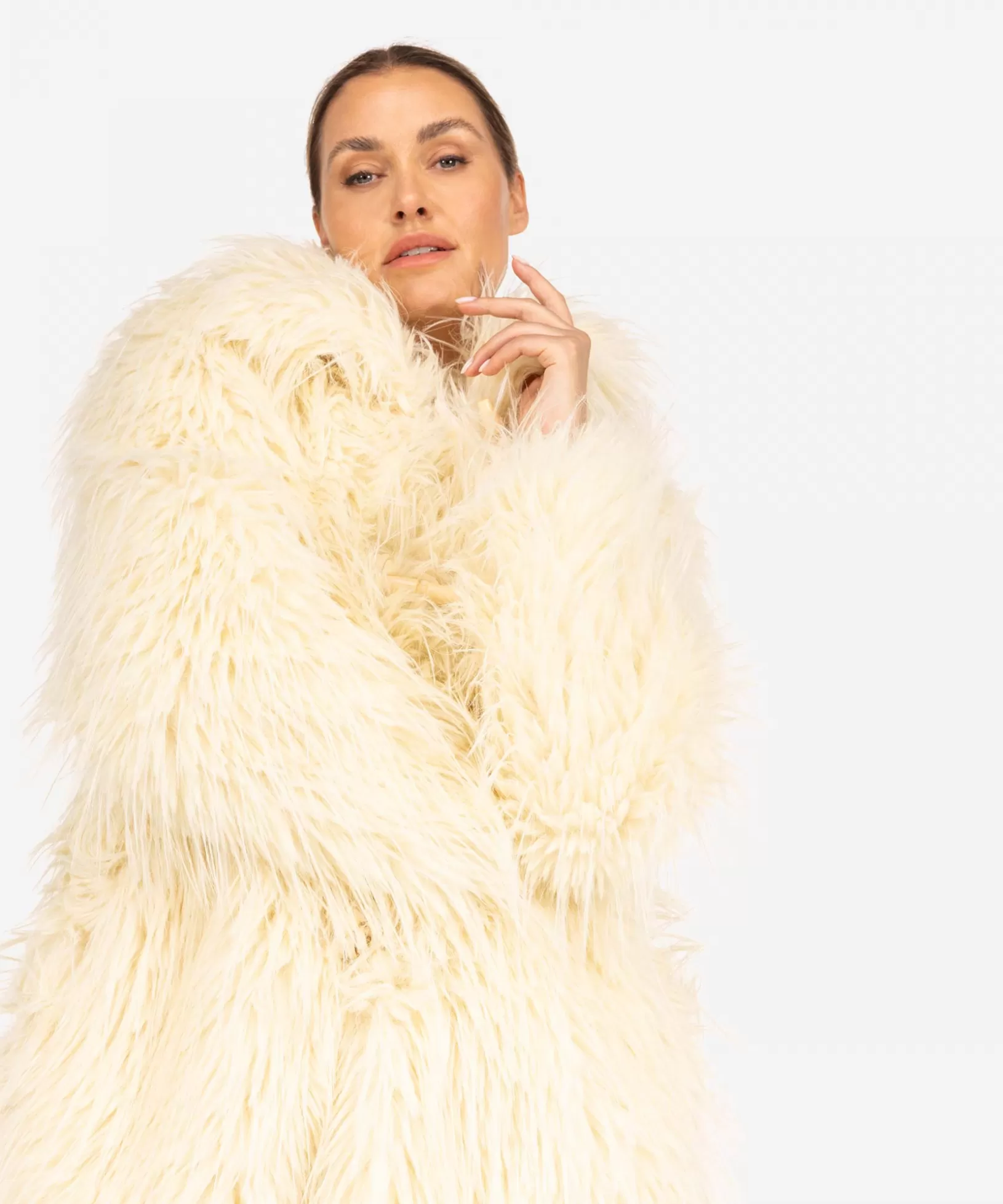 IBANA Faux Fur<Celeste | Coco White