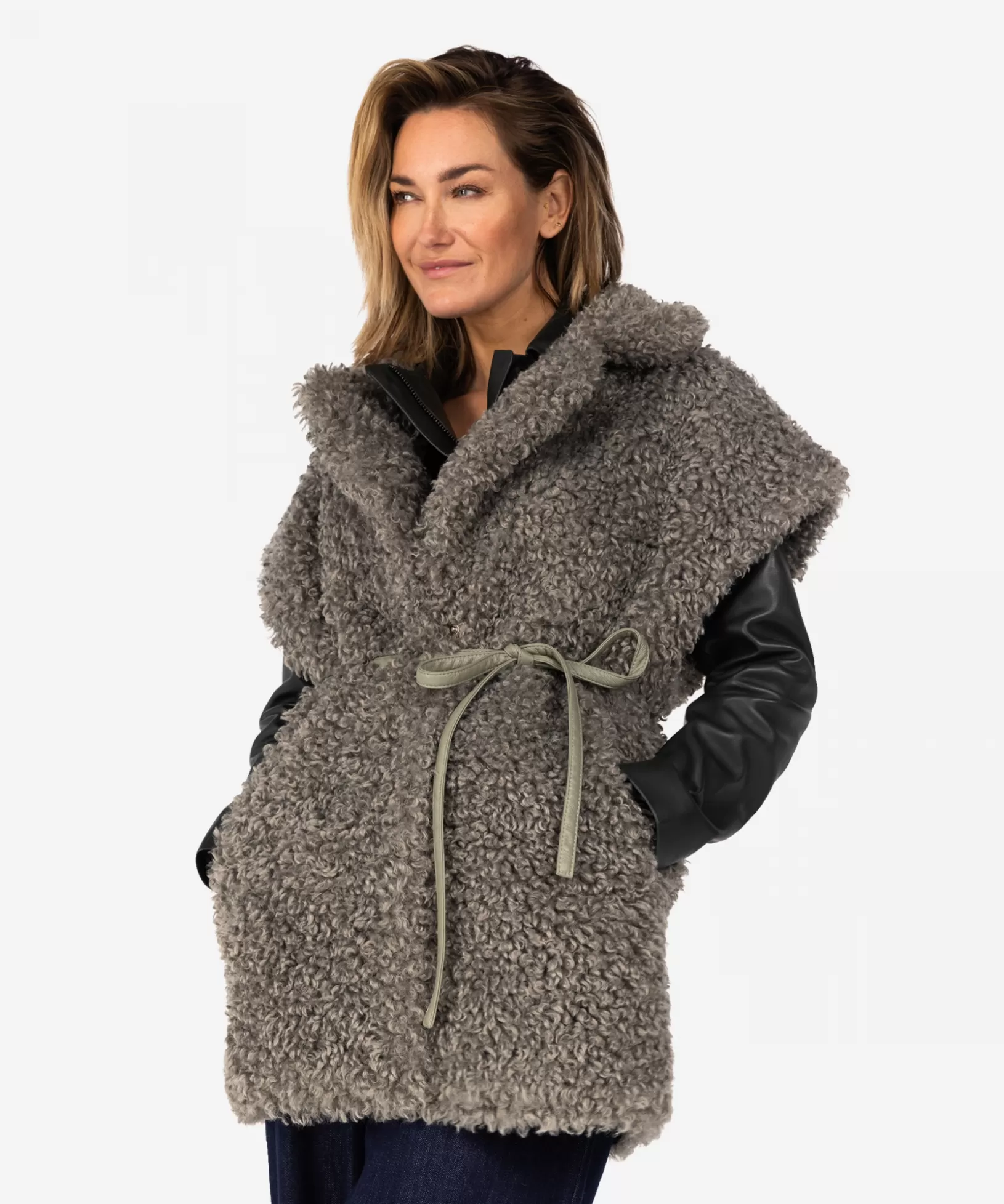 IBANA Faux Fur | Gilet<Cilka - teddy | Classic Grey