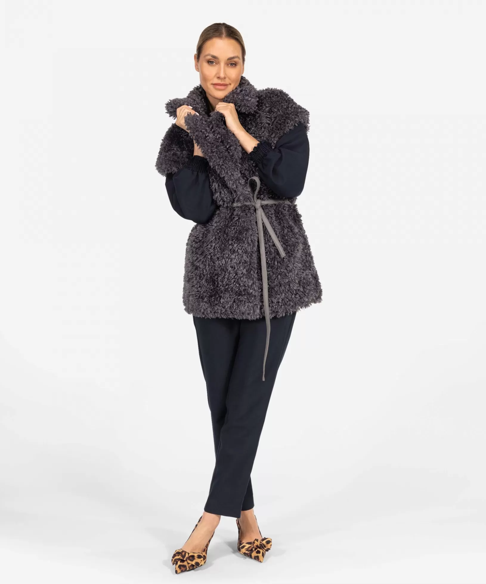 IBANA Faux Fur | Gilet<Cilka - teddy | Midnight Blue