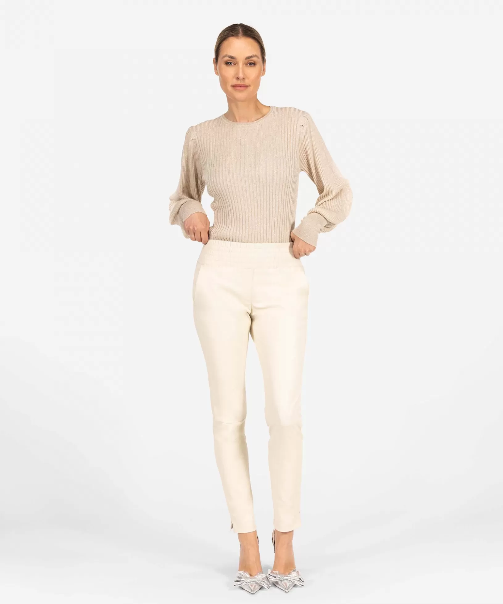 IBANA Mid Waist | Leren Broeken<Colette | Coco White