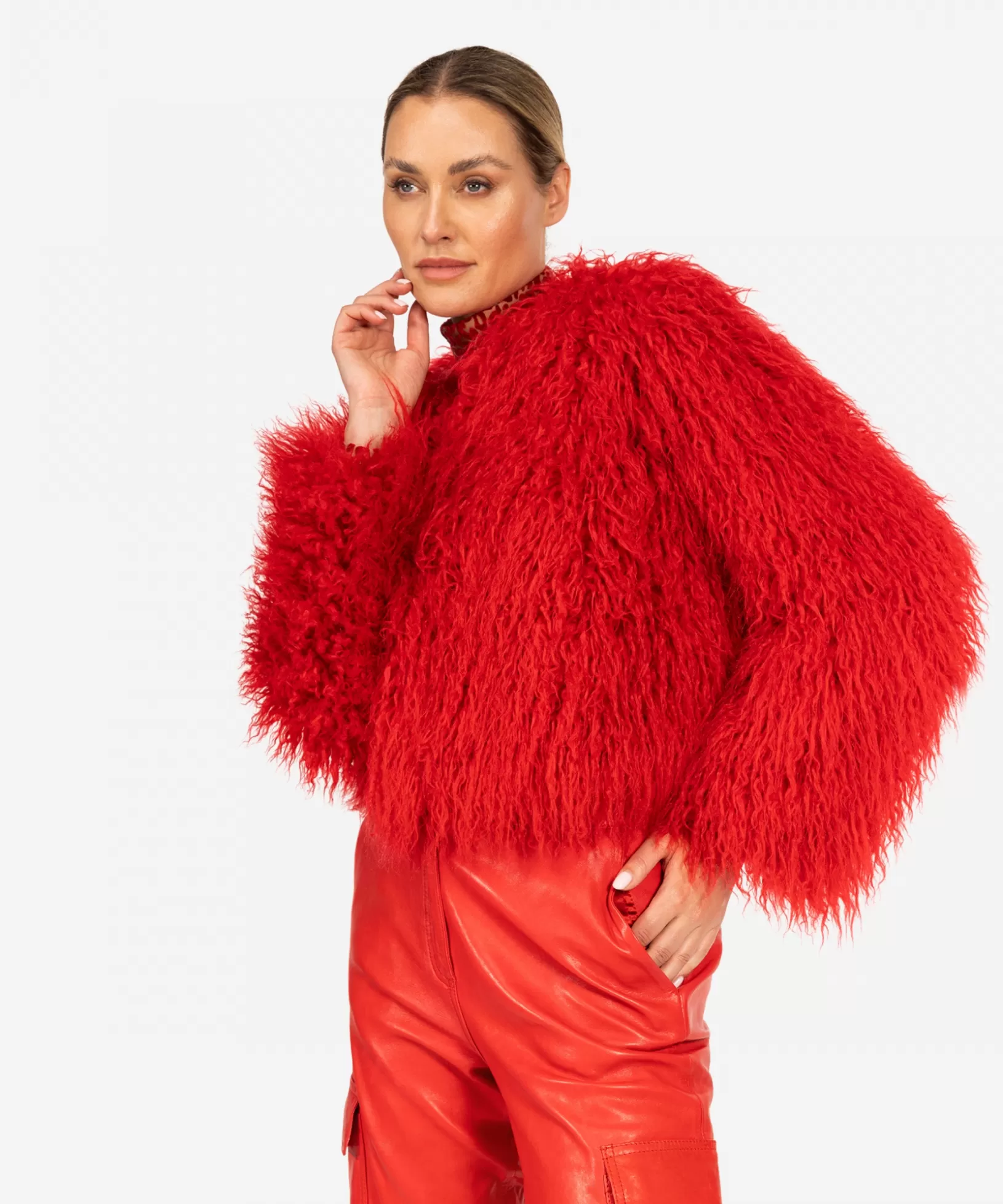 IBANA Faux Fur<Juno | Red Bomb