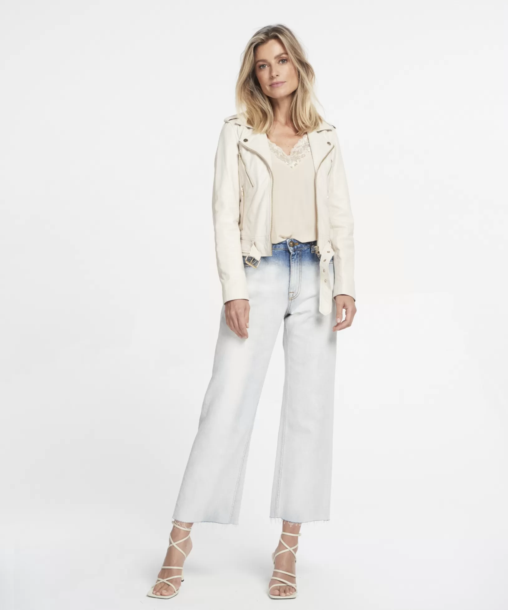 IBANA Leren Jassen<MOSS | WHITE LINEN