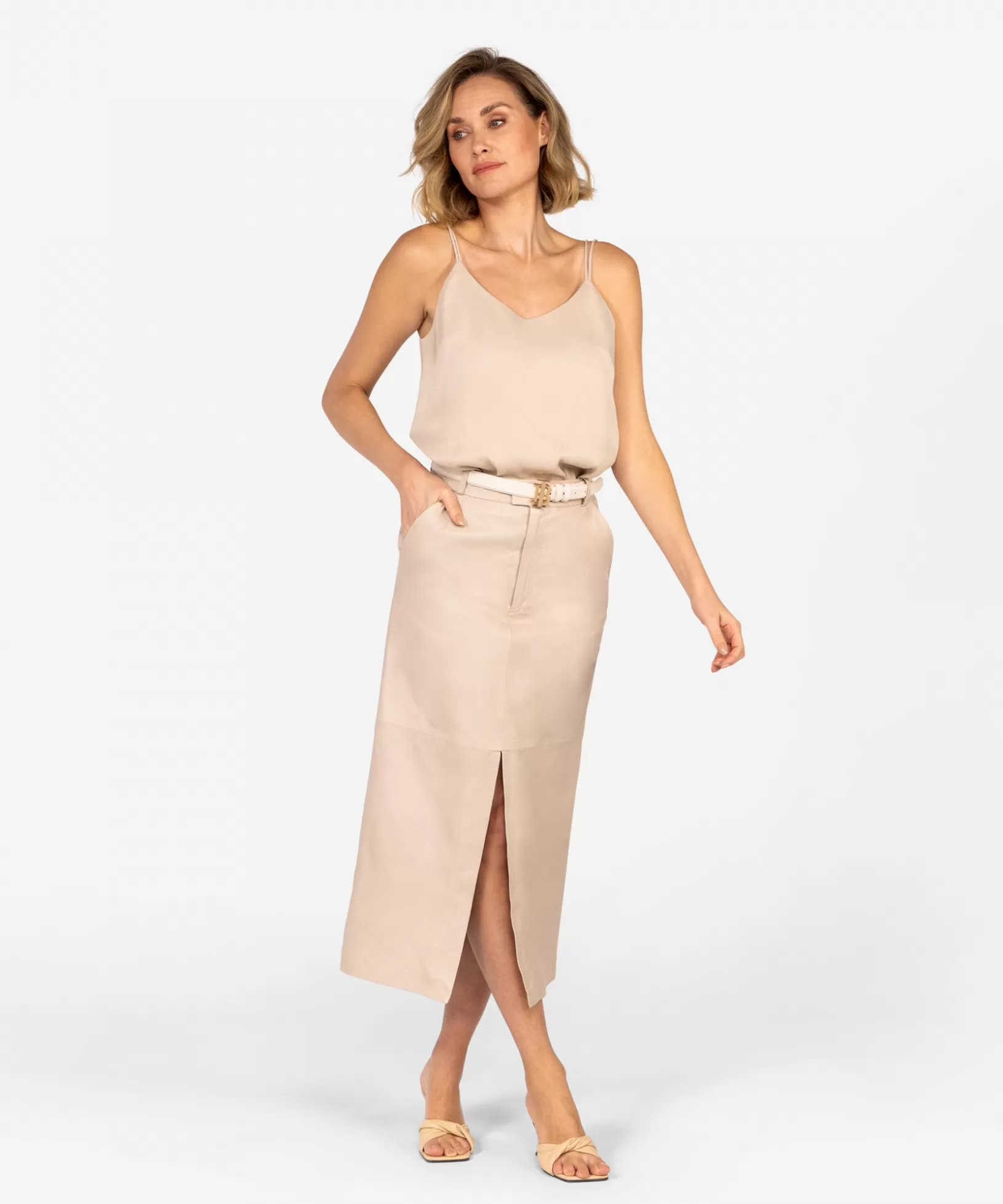 IBANA Maxi Shorts En Rokken | Leren Shorts En Rokken<Steva | Almond white