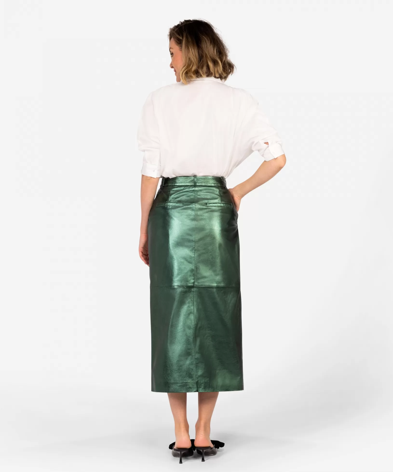 IBANA Maxi Shorts En Rokken | Leren Shorts En Rokken<Steva Metallic | Shagreen White